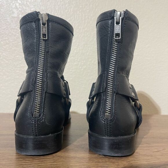 Frye Black Leather Harness Boots - Picture 4 of 9